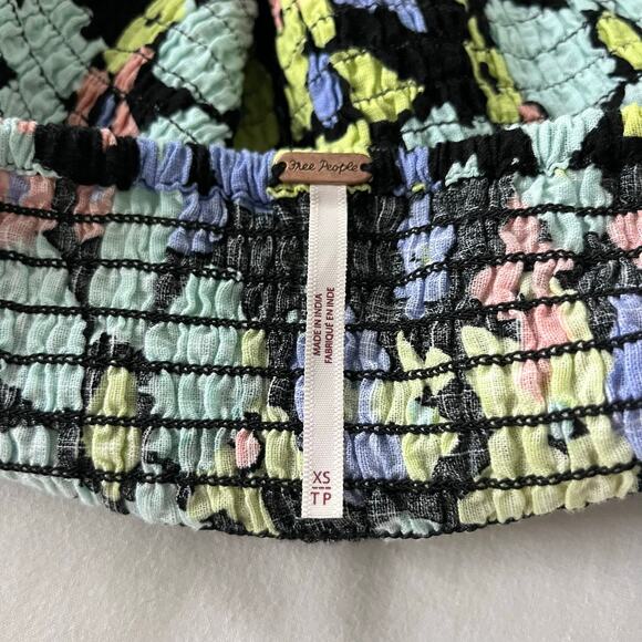 Free People Ariana Smocked Floral Square Neck Puff Sleeve Elastic Top, Size XS - Picture 7 of 11